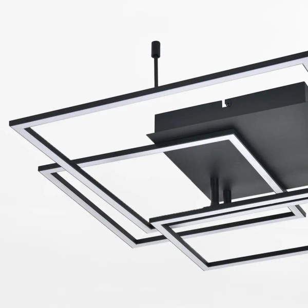 Nowoczesny plafon AVENIR DH190827BBK LED 50W 4000K kwadraty czarny