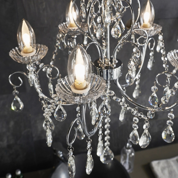 Łazienkowa lampa wisząca Tabitha 61384 Endon crystals glamour IP44 chrom