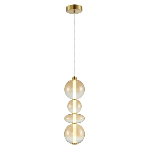 Salonowa lampa wisząca DAPHNE ML0346 LED 36W 3000K bursztynowa złota