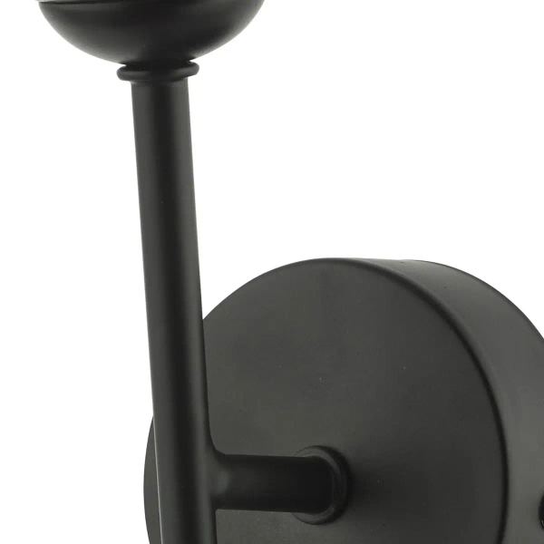 Ścienna lampa okrągła Cohen COH0722-01 z włącznikiem przydymiona czarna