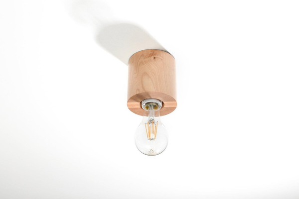 Drewniana LAMPA sufitowa SL.0672 okrągła OPRAWA spot natynkowy ekologiczny downlight