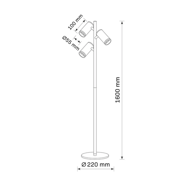 Podłogowa lampa metalowa Paris 328182 tuby do salonu białe
