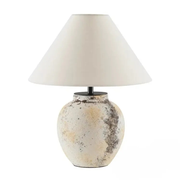 Ceramiczna lampa stołowa BELUNCA LE45282 do sypialni biały beżowy