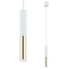 Wisząca LAMPA industrialna Slimi S Bianco / Gold Orlicki Design metalowa OPRAWA zwis tuba biała złota