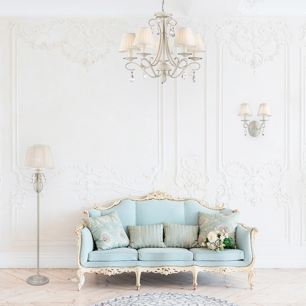 Rustykalny żyrandol Brionia ARM172-05-G Maytoni abażurowy beż