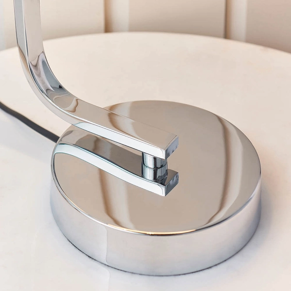 Stołowa lampka z abażurem Canning CANNING-TLCH chrom biały