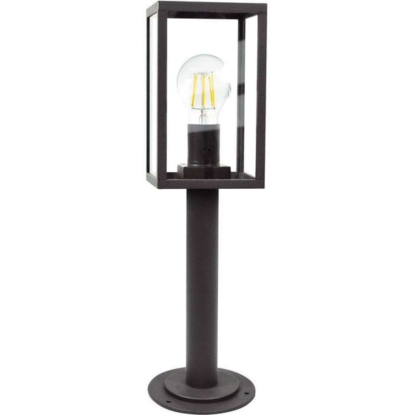 Słupek LAMPA ogrodowa MALMO 309198 Polux zewnętrzna OPRAWA stojąca klatka outdoor IP44 grafitowa przezroczysta