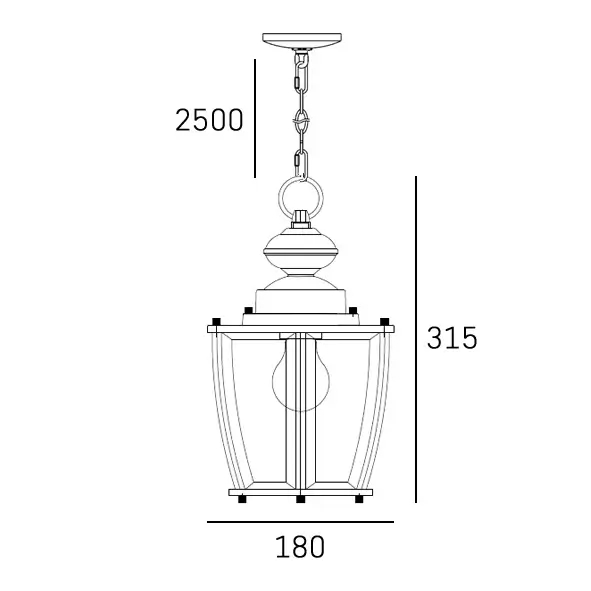 Zwisowa lampa na łańcuchu Nuuk P01654BZ Cosmolight IP23 szklana brązowa