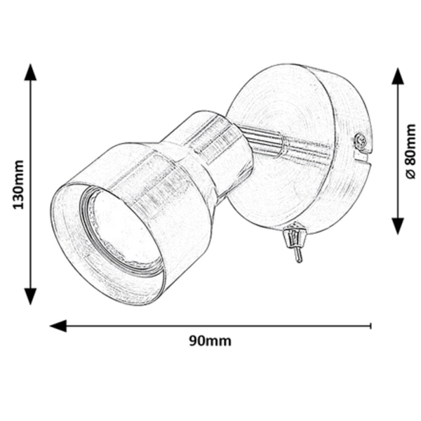 Kinkiet chromowany Blake 3183 przyścienna tuba ruchoma z włącznikiem