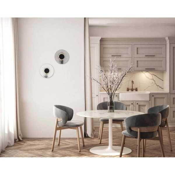 Dekoracyjna lampa na ścianę 23076 dysk szary czarny przydymiony