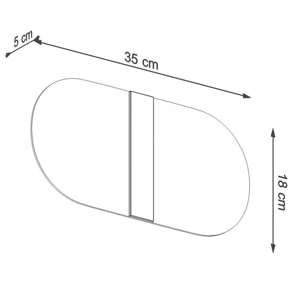 Owalna lampa ścienna SL.1004 szklany kinkiet do holu biały