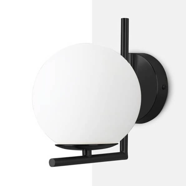 Ścienna lampa Milano ABR-KMR-B Abruzzo kula do przedpokoju czarna biała