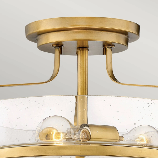 Okrągła lampa sufitowa Harper HK-HARPER-SFS-HB-CS Hinkley przezroczysty mosiądz