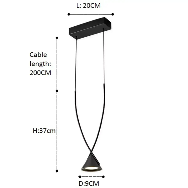 Stożek lampa wisząca Mia ST-1758 Step LED 6W 3000K do salonu czarna