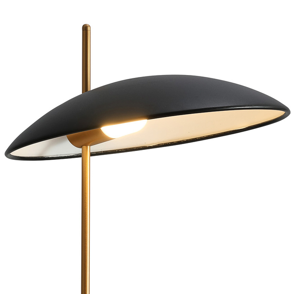 Stojąca LAMPKA loft VILAI TB-203342-1-BL Italux metalowa LAMPA stołowa LED 4W 3000K kopuła czarna złota marmurowa