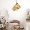 Skandynawska lampa wisząca Shella LP-1806/1P 40cm eko drewniana beżowa