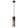Wisząca lampa loft RONNO 72051 tubka szklana przydymiona czarna