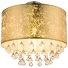 Plafon LAMPA sufitowa AMY 15187D3 Globo okrągła OPRAWA abażurowa z kryształkami glamour crystal złota przezroczysta