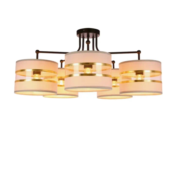 Abażurowa lampa sufitowa do sypialni Andy 35-00521 biały złoty czarny