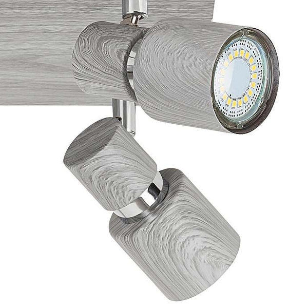 Plafon LAMPA sufitowa MERKUR 6128 Rabalux kwadratowa OPRAWA regulowane reflektorki szary dąb