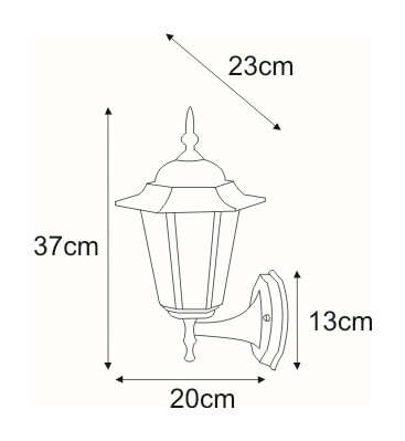Lampa elewacyjna Standard K-5009A UP CZARNY retro czarna 