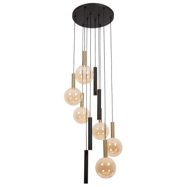 Kaskadowa wisząca lampa Josiane 21441/10/62 szklane kule czarny