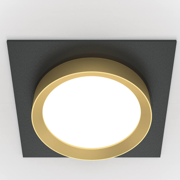 Lampa podstropowa wpuszczana downlight czarna złota Hoop OUTLET