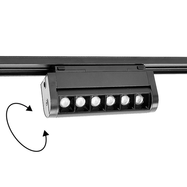 Lampa do szyn magnetycznych Komatsu 6058 LED 6W 4000K diody obrotowa czarny