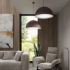 Karbowana lampa wisząca Gandra 5028 Shilo metalowa regulowana do jadalni biała