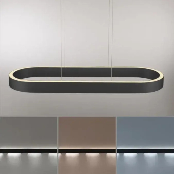 Lampa wisząca opuszczana góra-dół Q-STRETTO czarna 2688-18 2x76W 2200-5000K CCT