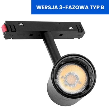 Lampa spot szynowy magnetyczny 3-fazowy 818 Domeno LED 15W 4000K czarny
