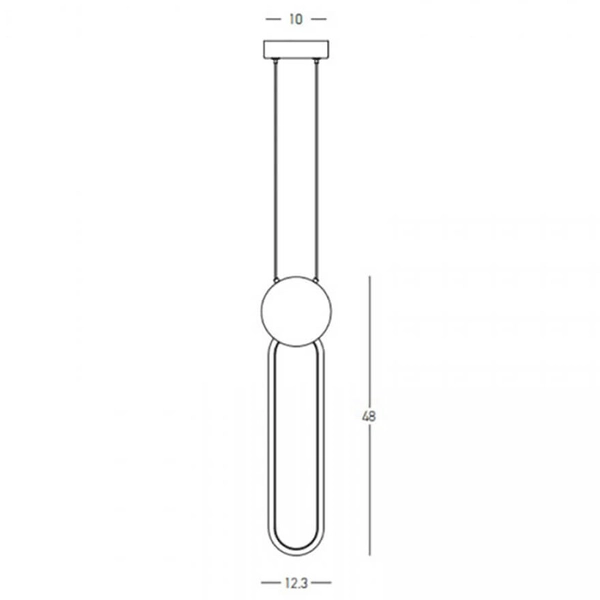 Owalna lampa wisząca 23100 LED 13W 3000K ściemnialna czarny złoty
