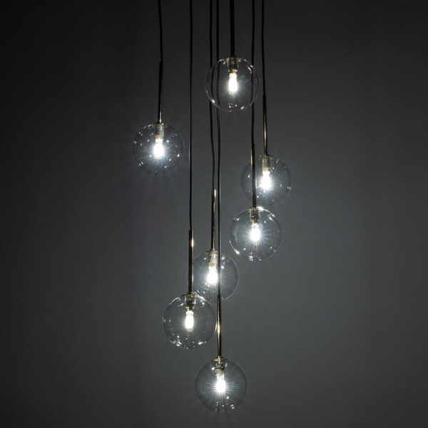 Zwisowa lampa Nilos 5362 kaskada balls bombki przezroczysta złota