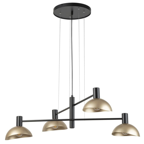 Żyrandol do jadalni z kloszami Artis 40568 Sigma metalowy czarny złoty