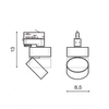 Czarna lampa Mona LED 12W do 3-fazowego systemu szynowego