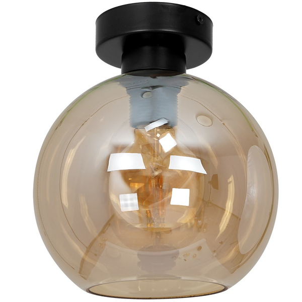 LAMPA sufitowa SOFIA MLP6575 Milagro skandynawska OPRAWA szklana kula czarna bursztynowa