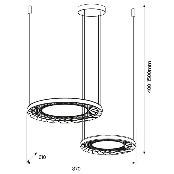 Lampa zwieszana Nest ML0525 Milagro LED 77W 4000K zwis biały czarny
