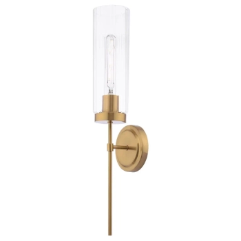 Kinkiet ścienny szklany Jodelle JOD0763 tuba polerowany brąz