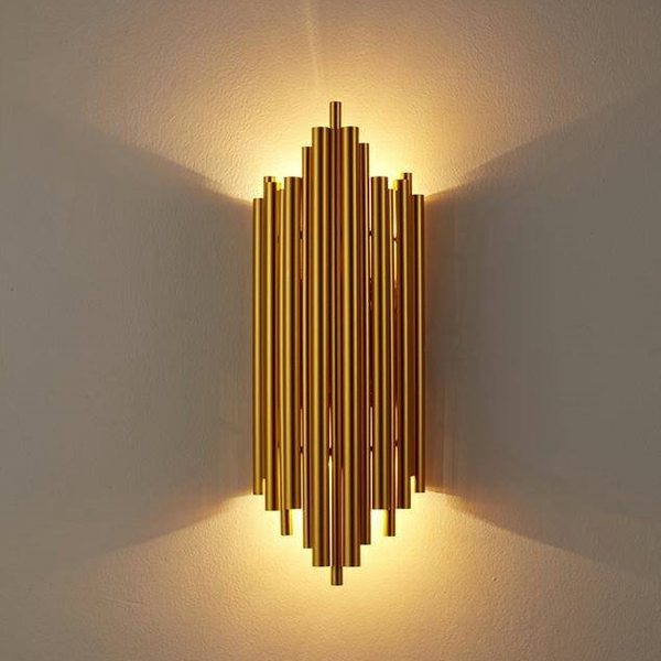 Lampa ścienna Harmonic MSE010100304 metalowe rurki złote