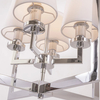 Eklektyczna lampa wisząca London p04021ch-wh Cosmolight metal tkanina srebrna biała