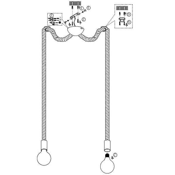 LAMPA wisząca ROPE 310100204 Trio metalowa OPRAWA marynistyczne liny patyna beżowe