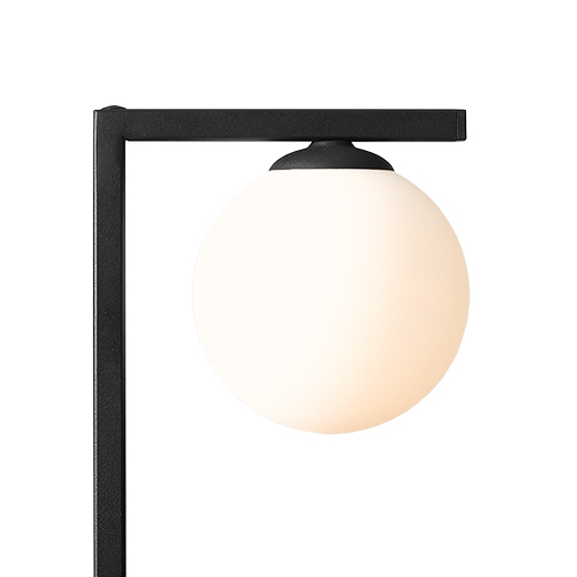 Czarna lampa stołowa Zac 1038B1_1 Aldex kula balls stojąca na komodę
