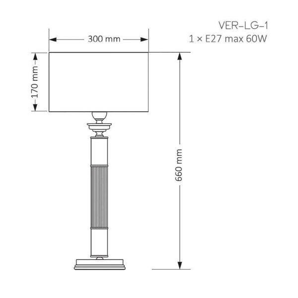 Stołowa lampka z abażurem Verde VER-LG-1 (Z) mosiądz czarny