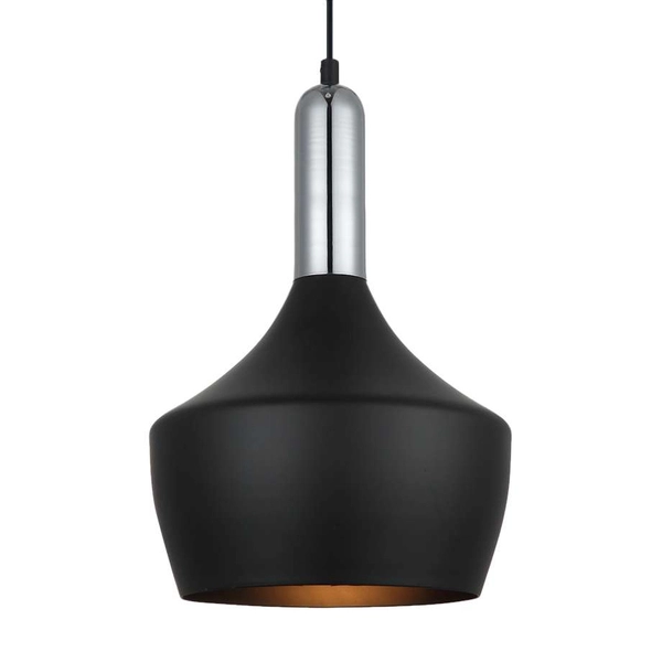 Industrialna LAMPA wisząca OPHELIA MDM-3028/1 BK+CR Italux metalowa OPRAWA zwis loft chrom czarny