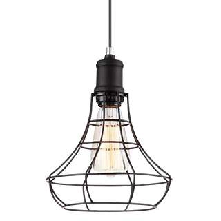 Wisząca LAMPA druciana SYNTHIA MDM2268-1 Italux industrialna OPRAWA metalowa ZWIS klatka czarna