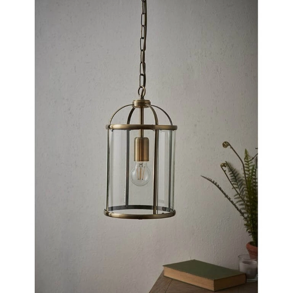 Klasyczna lampa wisząca Lambeth 69454 Endon łańcuch kopuła mosiądz