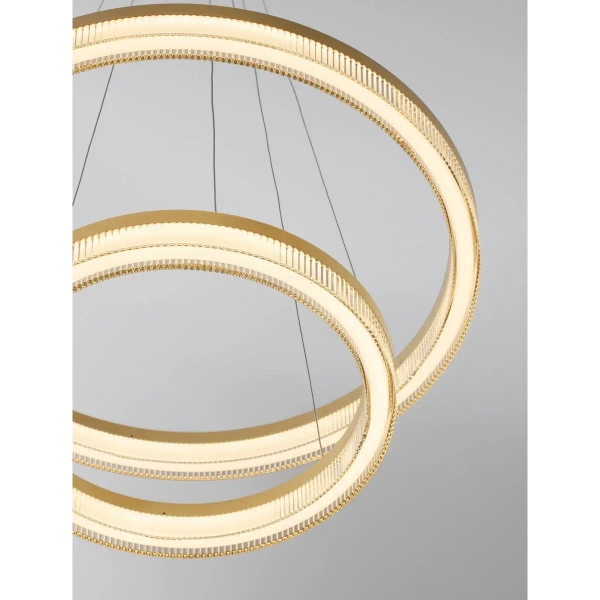 Metalowa lampa wisząca LANTELVO LE45393 LED 47W 2700-4000K ringi złote