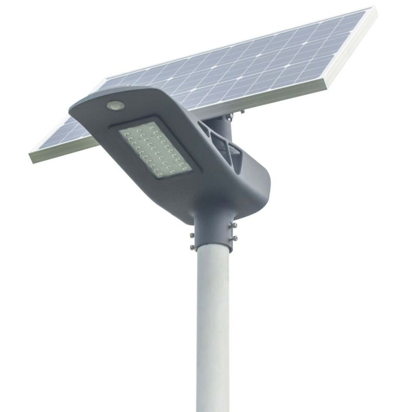 Latarnia uliczna solarna INB-G03-20W+FA1M+SO4M Greenie LED 20W RGB czujnik PIR szary