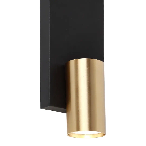 Kinkiet ścienny tuba GENESIS ML0379 nad łóżko metalowy czarny złoty