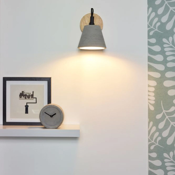 Betonowa lampa ścienna Possio 03213/01/41 loftowy kinkiet drewno outlet